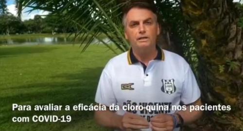 Bolsonaro pede ao  Exército ampliar produção de cloroquina contra o Coronavírus 