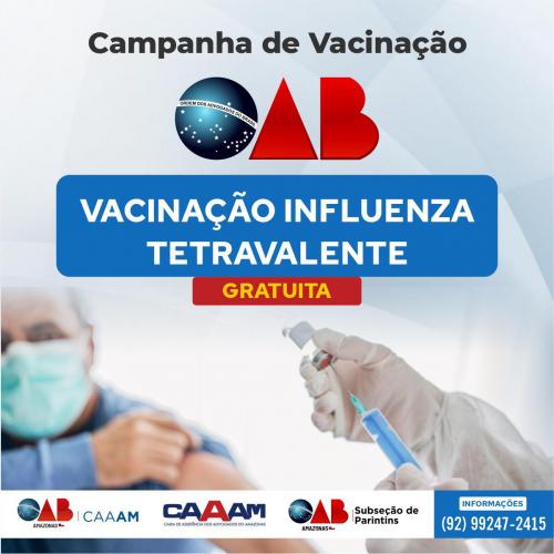 OAB/Parintins faz campanha de vacinação contra a gripe Influenza