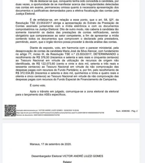 Nega condenada a devolver R$ 500 mil de irregularidades na eleição de 2018