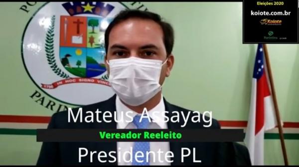Mateus Assayag agradece votos dos eleitores e diz que vai trabalhar pela cidade e interior Mateus Assayag agradece votos dos eleitores e diz que vai trabalhar pela cidade e interior