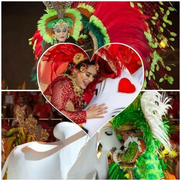 Garantido: Djidja, Gaspar e Brenda pegaram o beco da  função de Sinhazinha, Amo e Rainha do Folclore