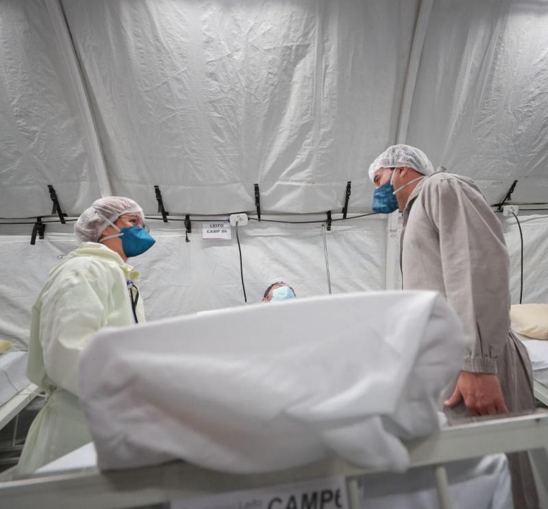 Enfermaria de campanha inaugurada vai atender pacientes do Delphina Aziz em fase final de tratamento da Covid-19