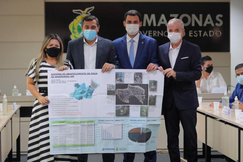 Wilson Lima assina Termo de Cooperação Técnica de R$ 1,8 milhão para ampliar rede de distribuição de água em Nhamundá