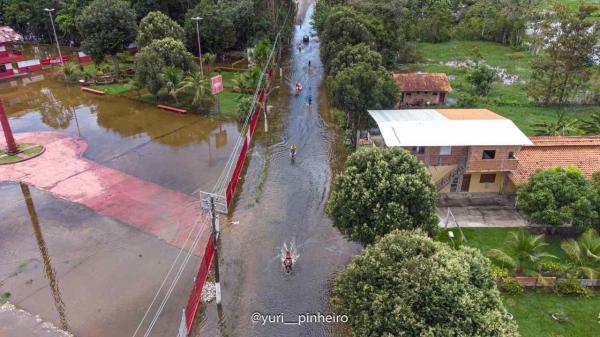Cheia 2021 invade Estrada Odovaldo Novo e veículos grandes são proibidos de trafegar