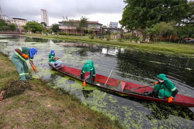 Projeto 'Praças Limpas' realiza manutenção no Parque Jefferson Péres