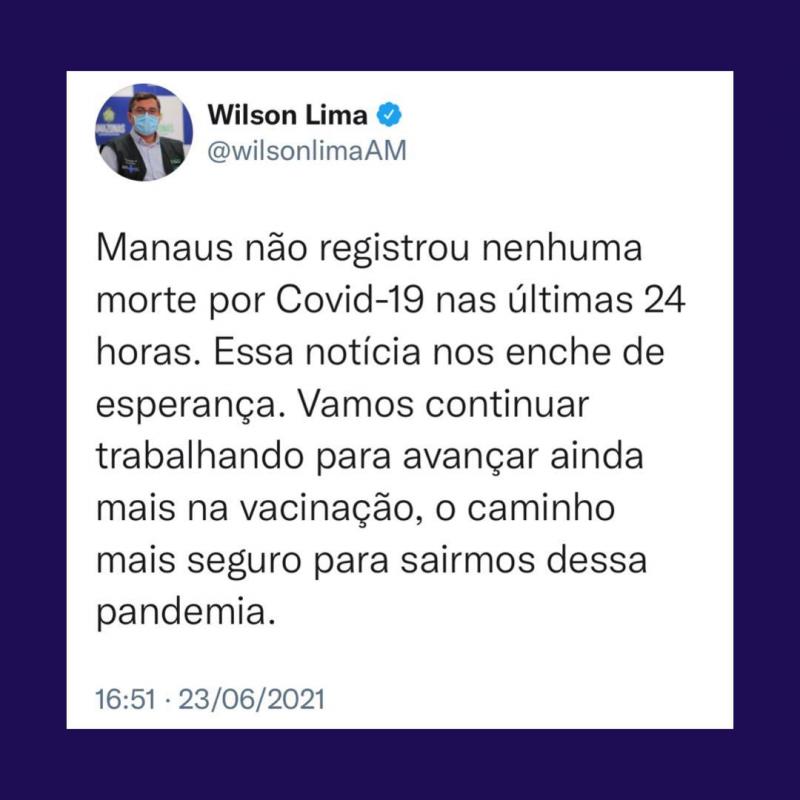 Manaus não registrou mortes por Covid-19 nas últimas 24 horas, informa o Boletim Epidemiológico da FVS-AM
