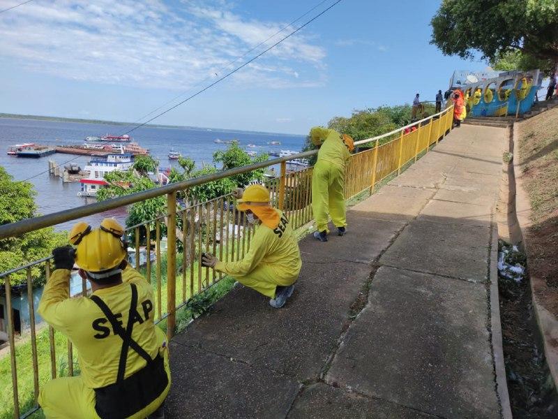 Orla do Amarelinho começa a ser revitalizada pelos reeducandos do ‘Trabalhando a Liberdade’