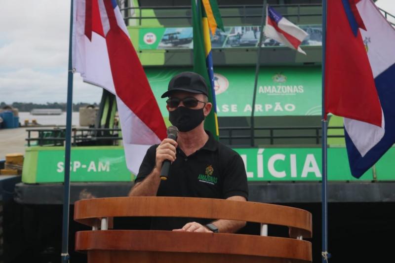 Secretário de Segurança participa de cerimônia da troca de comando da Base Arpão, em Coari