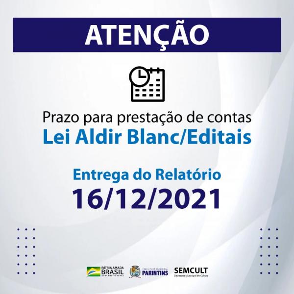 Semcult Parintins alerta para o prazo de execução e entrega de relatório da Lei Aldir Blanc/Editais Semcult Parintins alerta para o prazo de execução e entrega de relatório da Lei Aldir Blanc/Editais