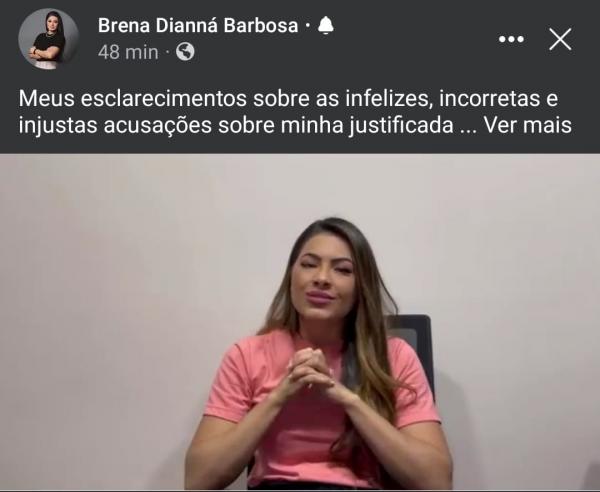 Vereadora Brena Dianná afirma está sofrendo um linchamento virtual sobre a questão da viagem até a Disney, VEJA o vídeo  