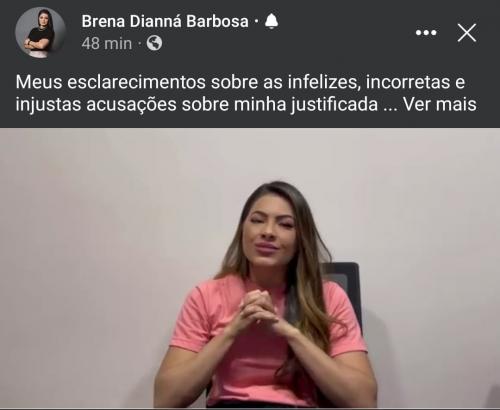 Vereadora Brena Dianná afirma está sofrendo um linchamento virtual sobre a questão da viagem até a Disney, VEJA o vídeo  