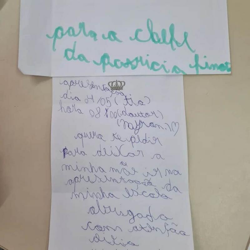 Em carta, filha pede que mãe vá a evento da escola e chefe responde 