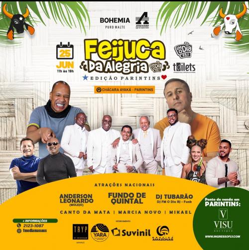 Ingressos para 'Feijuca da Alegria' começam a ser vendidos em Parintins nesta terça-feira
