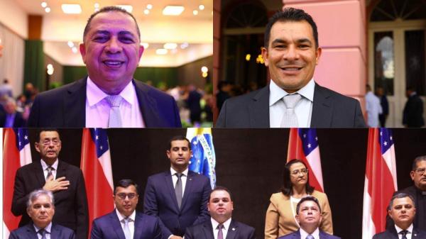 Prefeitos que formaram maioria em apoio histórico à reeleição de Wilson Lima prestigiam posse do governador  