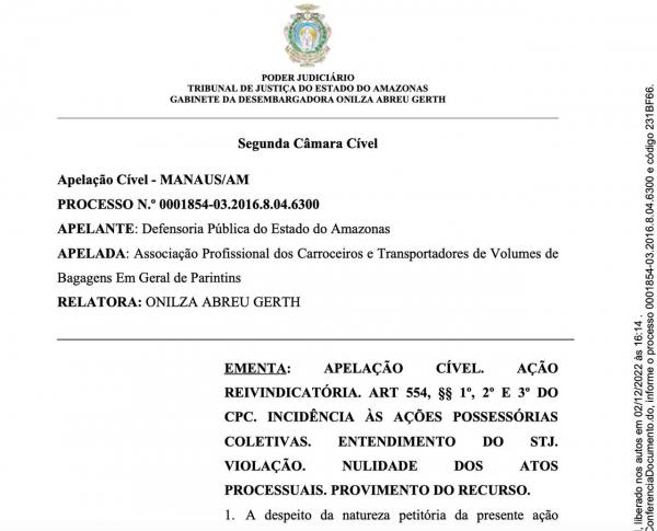 TJAM anula decisão da 1ª instância sobre desocupação das famílias num terreno do Castanhal em Parintins