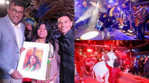 Ministra Sônia Guajajara se encanta com apresentação de Caprichoso e Garantido em Brasília