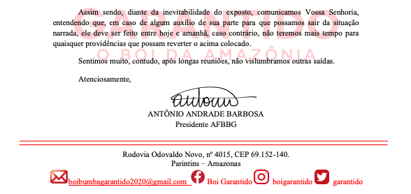 Presidente do Garantido quer mais dinheiro e ameaça tirar Boi do Povão do Festival de 2023