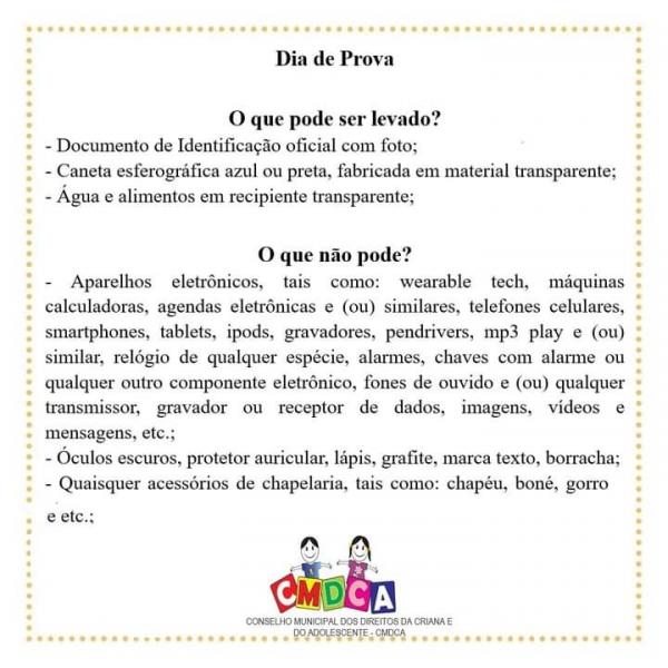 Prova para candidatos ao Conselho Tutelar acontece no domingo (09/07