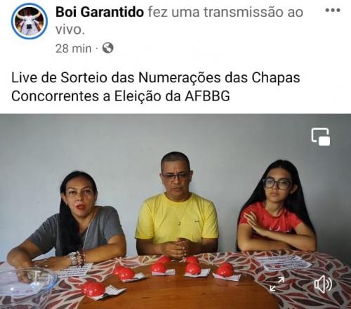 Boi Garantido define números das Chapas para eleição do dia 24