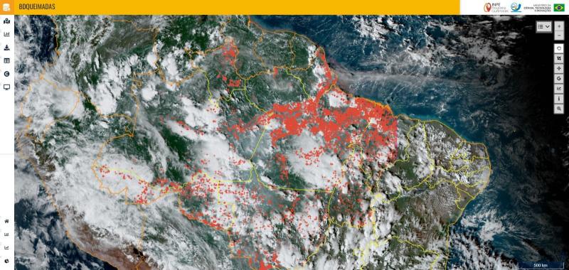 Imagens de satélites do Inpe mostram que queimadas do oeste do Pará e RMM são responsáveis por fumaça que atinge capital do Amazonas