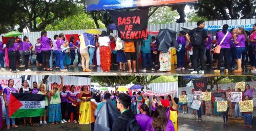 Chuva, protestos e solidariedade marcam atos feministas em Parintins