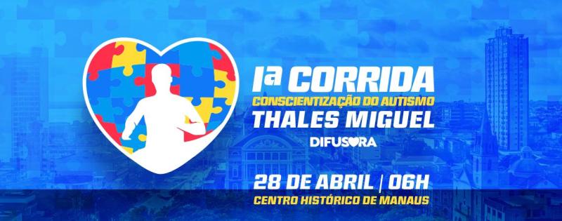 1ª Corrida da Difusora de Conscientização do Autismo Thales Miguel será no domingo (28)