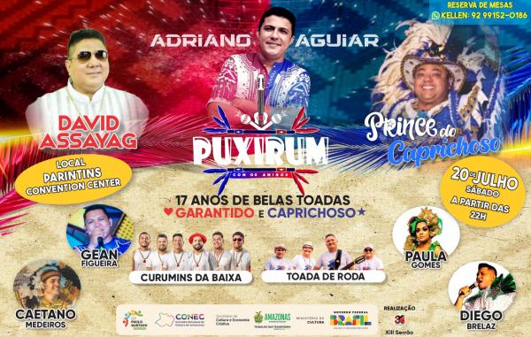 Adriano Aguiar comemora 17 anos de carreira e promove 'Puxirum com os amigos', em noite de toada
