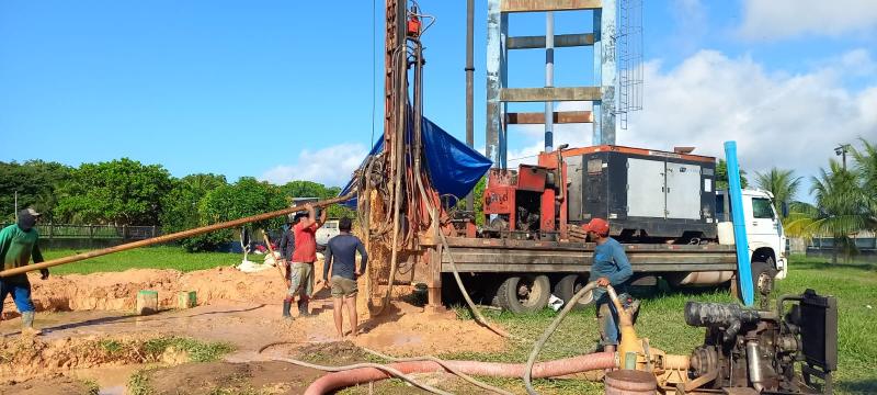 Perfuração do novo poço tubular do bairro Itaúna II está em fase de conclusão 