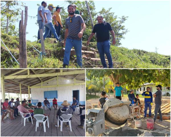 Professor Thiago Brelaz inicia campanha para vereador visitando a zona rural de Parintins