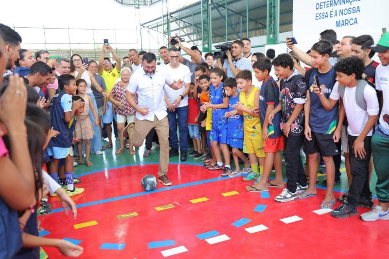 Governador Wilson Lima entrega quadra revitalizada no Monte Sião, Jorge Teixeira