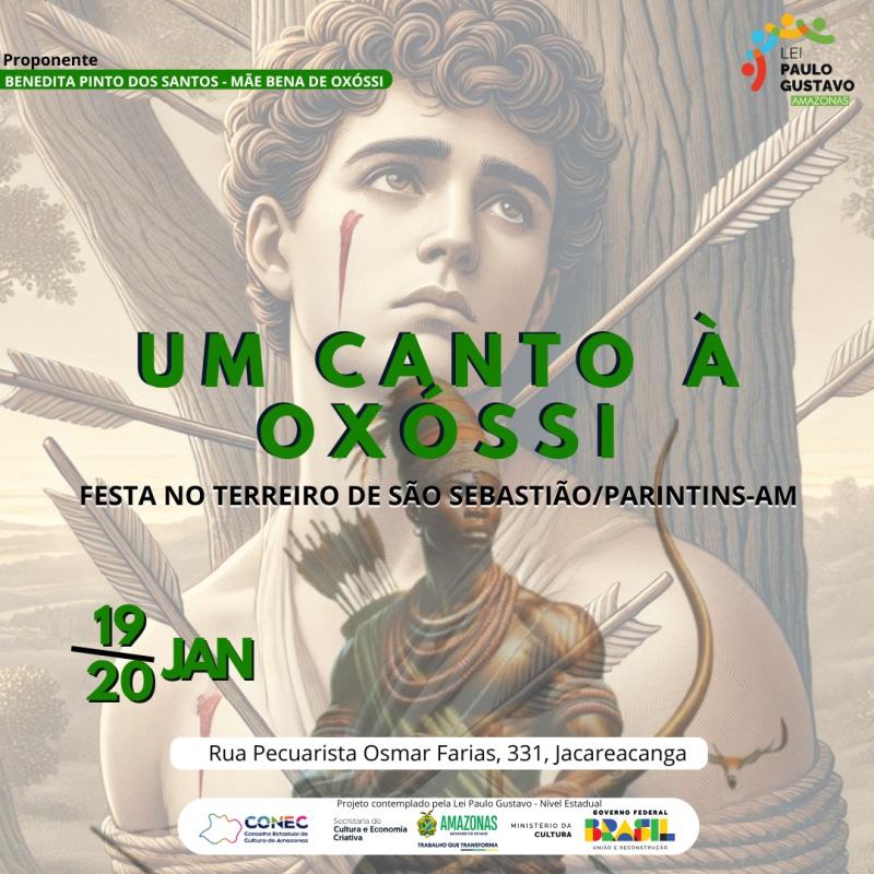 Mãe Bena executa projeto da Lei Paulo Gustavo: Um canto à Oxóssi - Festa de São Sebastião/Parintins-AM