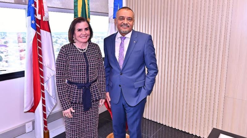 Presidente do TCE-AM Yara Lins reforça parceria com o TJAM em visita ao novo presidente da Corte Jomar Fernandes 