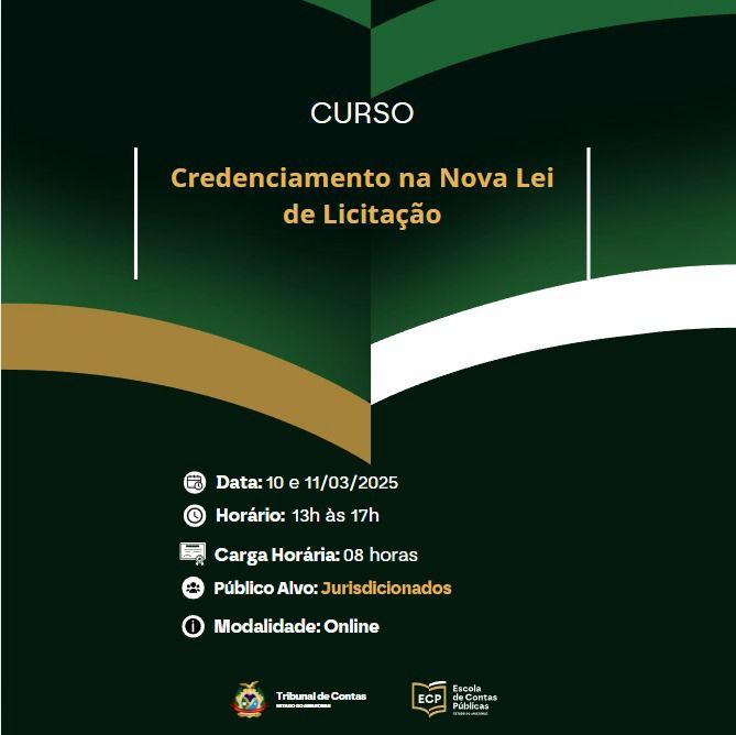 Escola de Contas Públicas do TCE-AM e Câmara de Parintins anunciam curso 'Credenciamento na Nova Lei de Licitação'