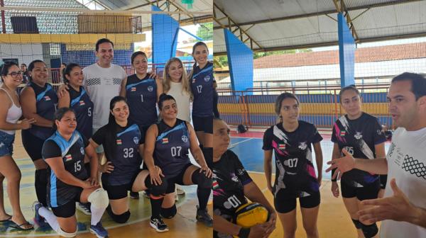 Prefeito Mateus Assayag cria euforia nas jogadoras ao anunciar calendário de torneio de vôlei feminino de Parintins