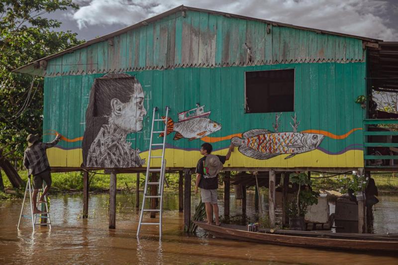 Arte Ribeira transforma comunidades ribeirinhas em galerias a céu aberto