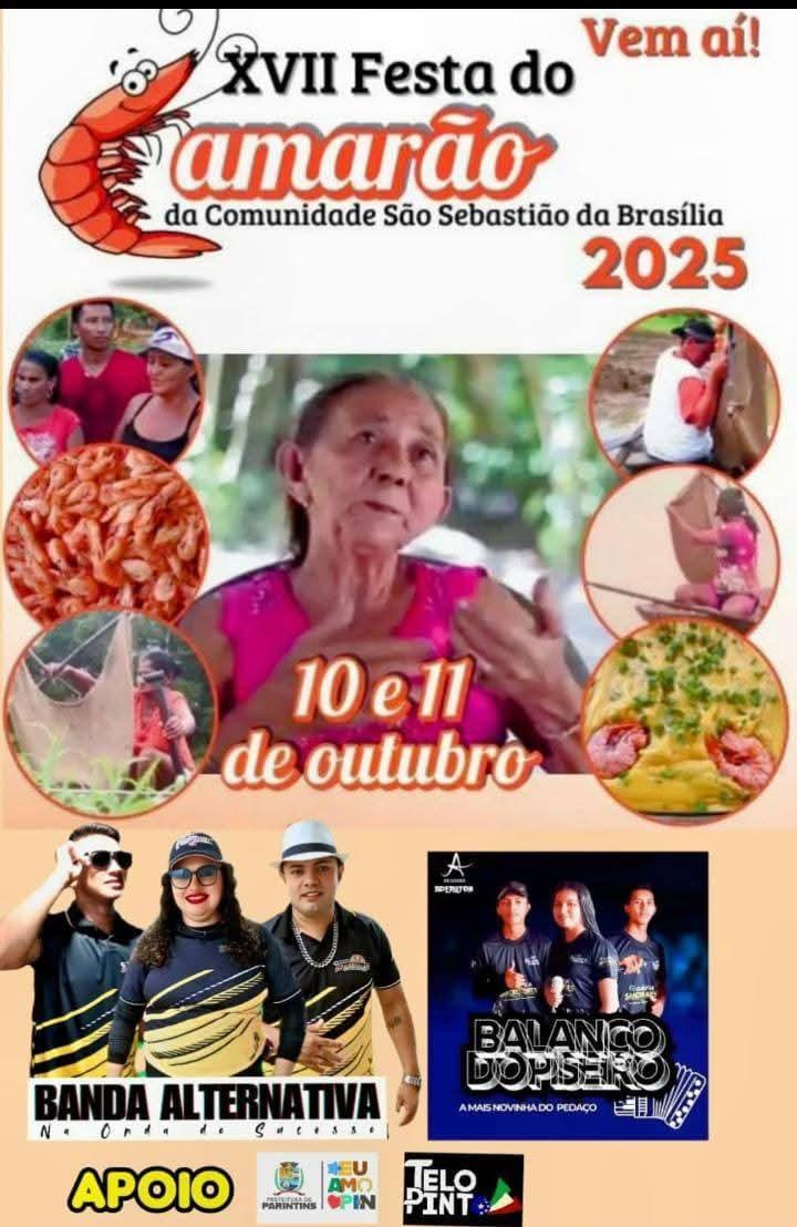 XVII Festa do Camarão inicia dias 10 e 11 de outubro na Comunidade São Sebastião da Brasília
