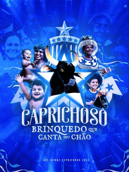 'Caprichoso: Brinquedo que canta seu chão' é o tema do bumbá azul para 2026