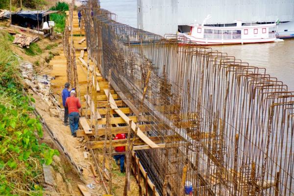 Parintins avança nas obras do Muro de Arrimo em vários trechos da cidade