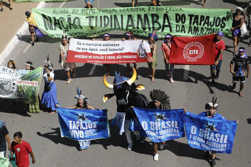 Somos Todos Parentes: defensor das causas indígenas, Boi Caprichoso marcha no Acampamento Terra Livre (ATL)