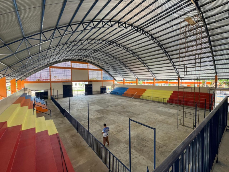Obra do ginásio da Vila Amazônia atinge 99% e entra na fase final de execução