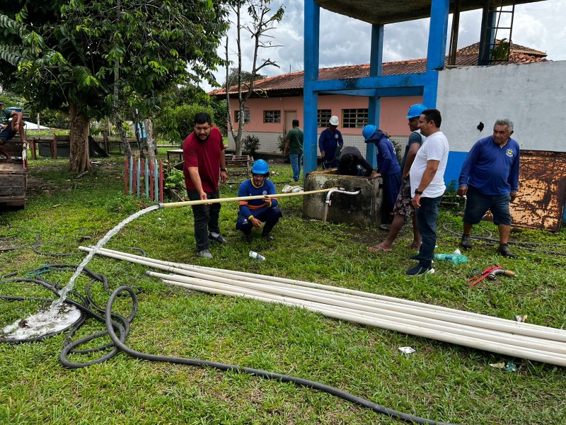 Mais cinco comunidades rurais de Parintins recebem manutenção na distribuição de água