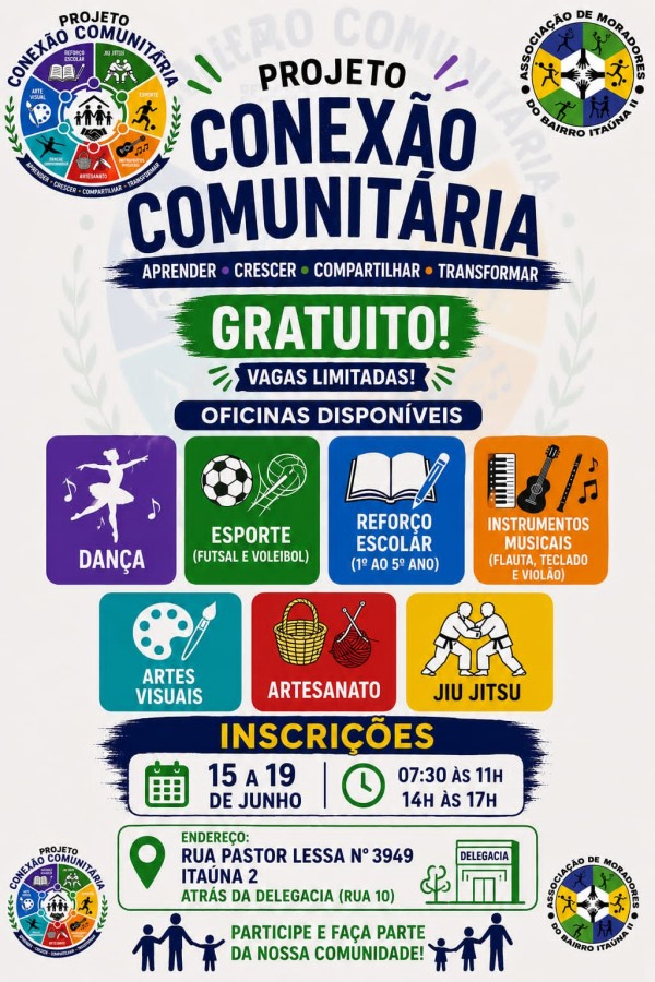 Projeto Conexão Comunitária abre inscrições para oficinas gratuitas de esporte, cultura e educação em Parintins