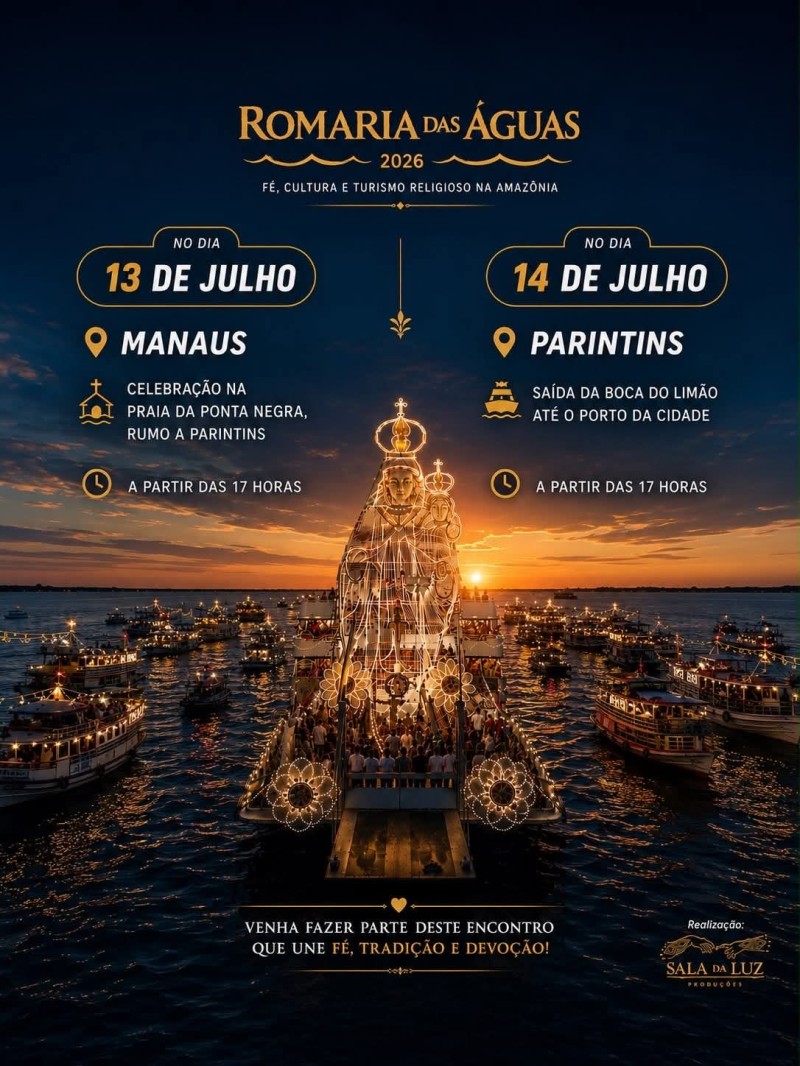 Romaria das Águas 2026 une Manaus e Parintins em homenagem a Nossa Senhora do Carmo