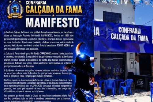 Confraria Calçada da Fama anuncia candidatura própria e defende eleições democráticas no Caprichoso