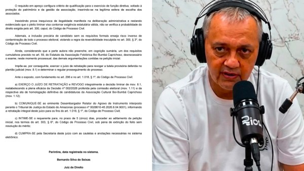 Justiça diz que regra do Caprichoso impede retorno de gestores que causaram prejuízos à entidade