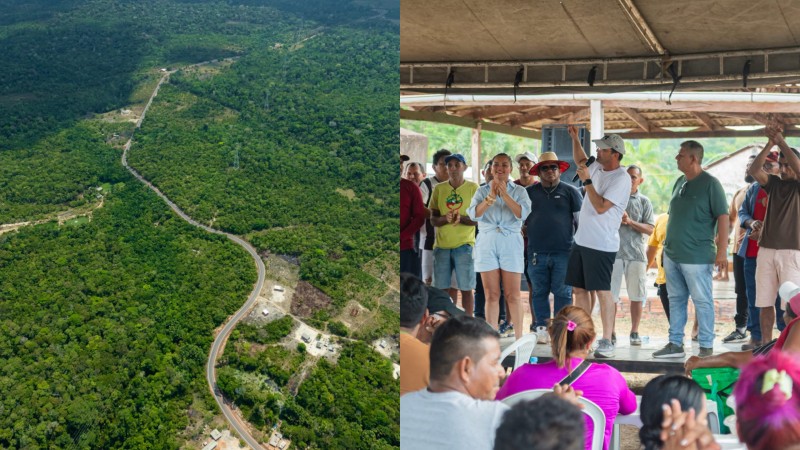 Prefeitura de Parintins festeja pré-inauguração da pavimentação da estrada da Vila Amazônia à Valéria